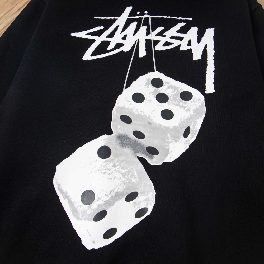 Stussy Black Hoodie with White Dice Graphic - Picture 7 of 8